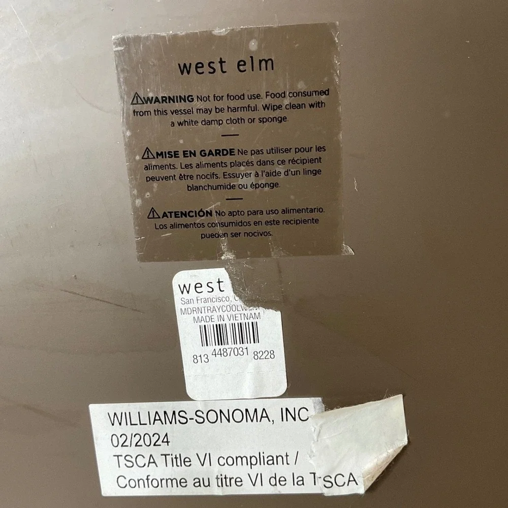 Williams Sonoma West Elm Wooden Square Tray Large Serving Decorative 20x20